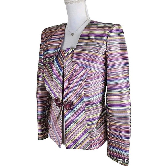Lily & Taylor Couture New York/Paris ~ Woman Size 8~ Multicolor Blazer Jacket. - Picture 6 of 9
